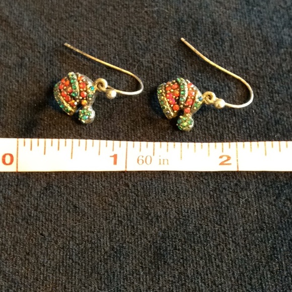 Vintage Marcasite Crystal Christmas Earrings - Picture 3 of 3